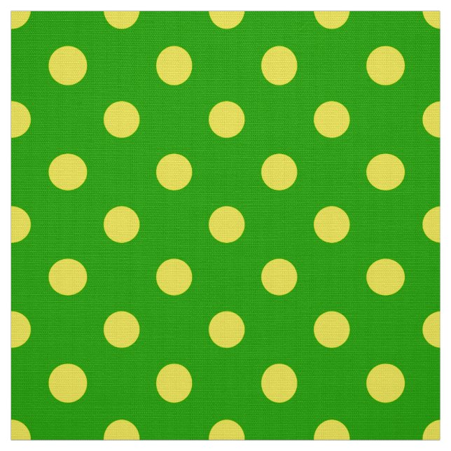 Yellow On Green Polka Dots Pattern Design  Stoff (Muster)
