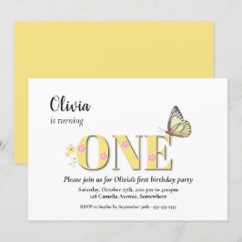 Yellow One 1. Geburtstag Party Einladung