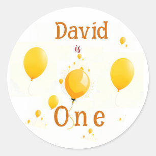 Yellow Orange Balloons Geburtstagsparty personalis Runder Aufkleber