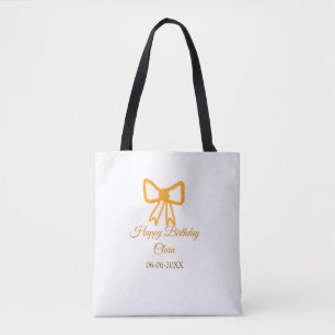 Yellow orange bow watercolor retro Happy Geburtsta
