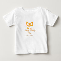 Yellow orange bow watercolor retro Happy Geburtsta