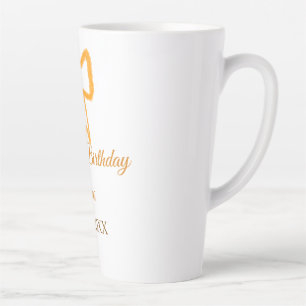 Yellow orange bow watercolor retro Happy Geburtsta Milchtasse