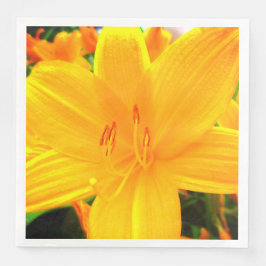 Yellow Orange Day Lilies Sunny Garden Blume Serviette