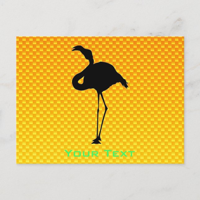 Yellow Orange Flamingo Postkarte (Vorderseite)