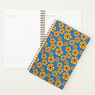 Yellow Orange Flowers Pattern Planer