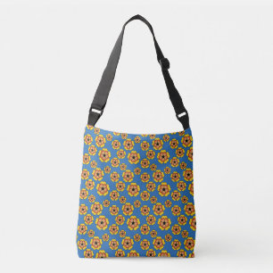 Yellow Orange Flowers Pattern Tragetaschen Mit Langen Trägern