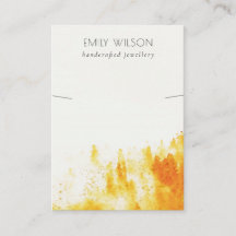 YELLOW ORANGE FOG SNOW LANDSCAPE NECKLACE DISPLAY