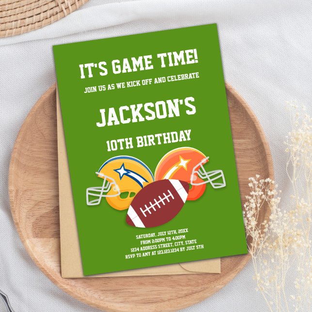 Yellow Orange Football Einladungen zum Geburtstag (Yellow Orange Football Birthday Invitations)