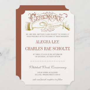 Yellow Orange Modern Vintage Typography Invite Einladung