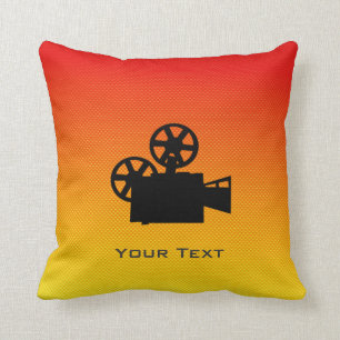 Yellow Orange Movie Camera Kissen