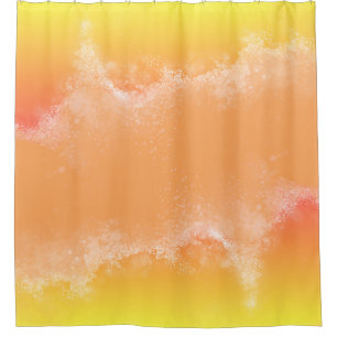 Yellow Orange Ombre Metallisches Goldagat Duschvorhang