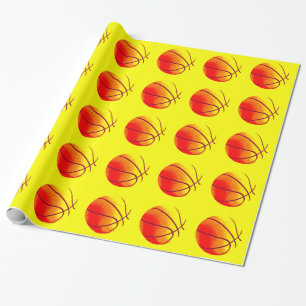 Yellow Orange Red Pop Art Basketball Geschenkpapier