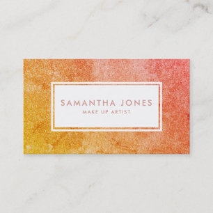 Yellow Orange Sparkle Glitzer Girly Make up Artist Visitenkarte