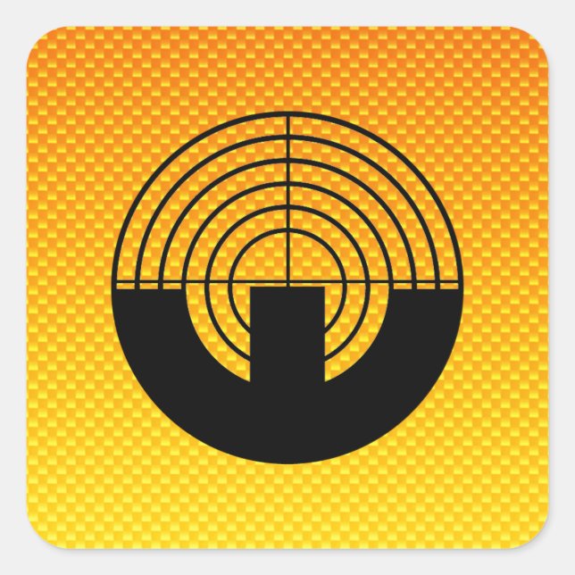 Yellow Orange Sport Shooting Quadratischer Aufkleber (Vorderseite)
