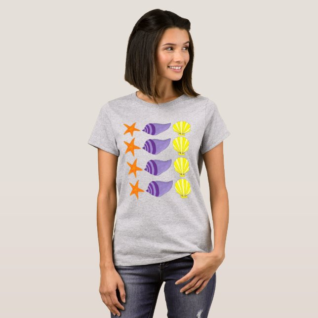 Yellow Orange Starfish Star Fish Beach Küste T-Shirt (Vorne ganz)