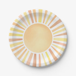 Yellow Orange Sun Pappteller