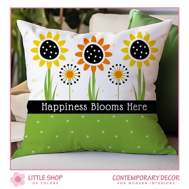 Yellow Orange Sunflowers Customizable Kissen (Von Creator hochgeladen)