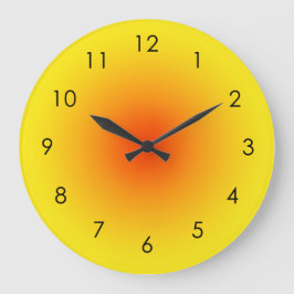 Yellow Orange Sunny Gradient Ombre Große Wanduhr