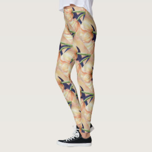 YELLOW ORANGE TULIPS LEGGINGS