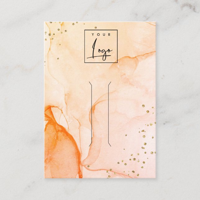 Yellow Orange Watercolor Textur Haarschnitt Displa Visitenkarte (Vorderseite)