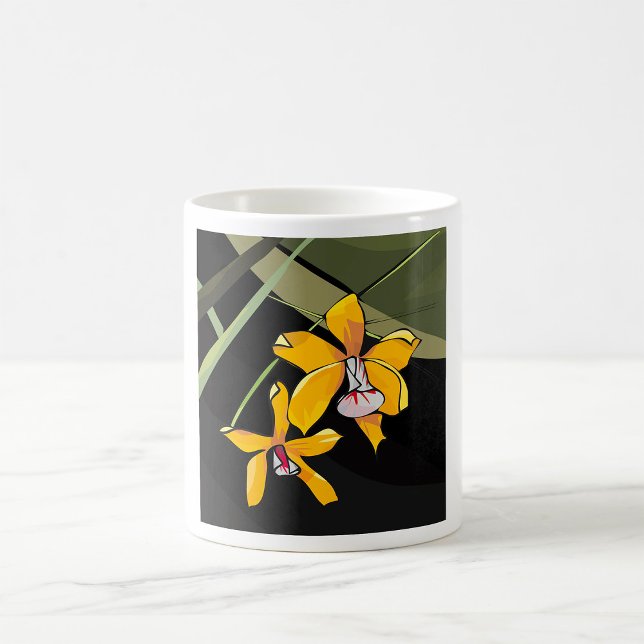 Yellow Orchid Blume Tropical Botanical Kaffeetasse (Von Creator hochgeladen)