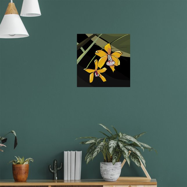 Yellow Orchid Blume Tropical Botanical Poster (Von Creator hochgeladen)