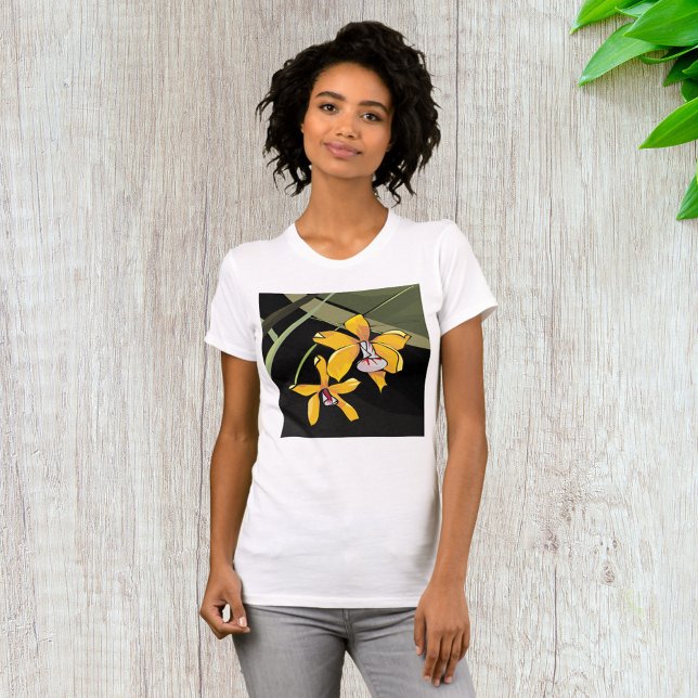 Yellow Orchid Blume Tropical Botanical T-Shirt (Von Creator hochgeladen)