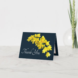 Yellow Orchid Navy Hintergrund Vielen Dank Karte