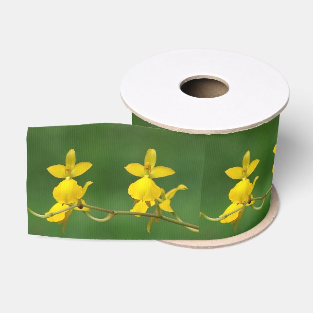 Yellow Orchid Ribbon Ripsband (Spule)