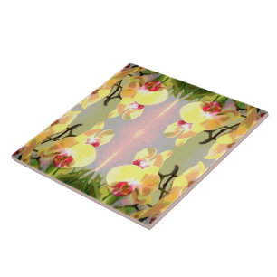 Yellow Orchids Pattern Fliese