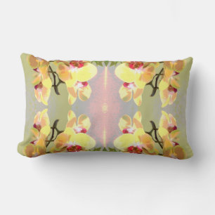 Yellow Orchids Pattern Lendenkissen