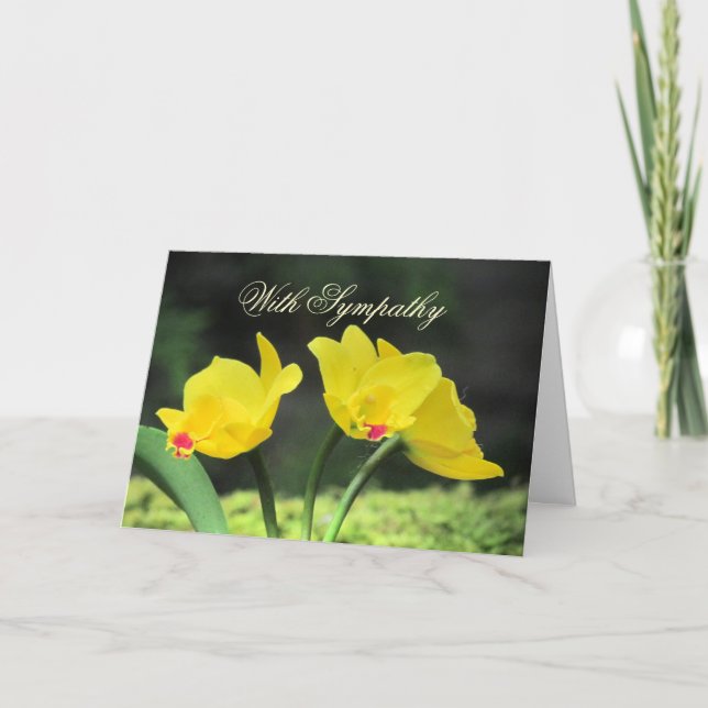 Yellow Orchids Sympathie Card Karte (Vorderseite)