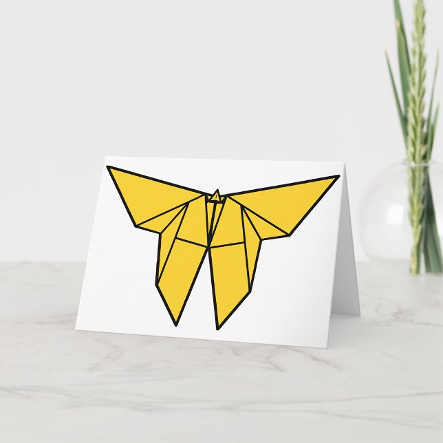 Yellow Origami Butterfly Grußkarten Karte (Von Creator hochgeladen)