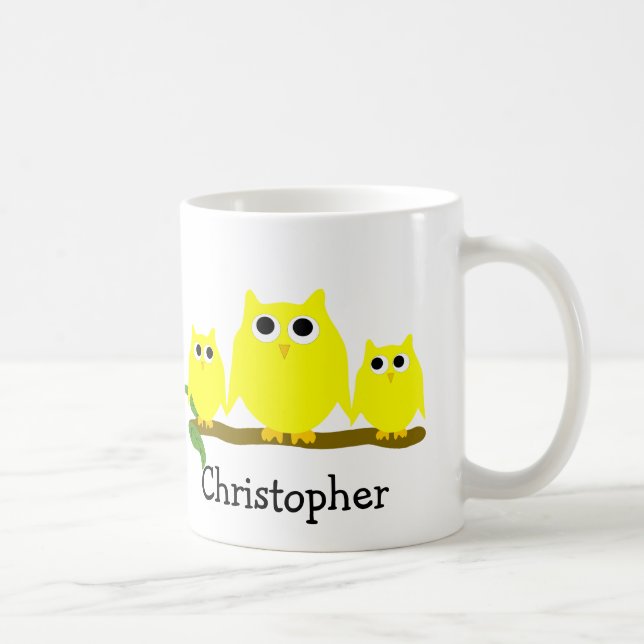 Yellow Owls Design Personalised Kaffeetasse (Rechts)