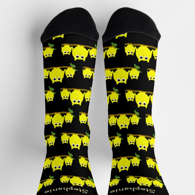 Yellow Owls Design Personalisiert Socken (Oben)