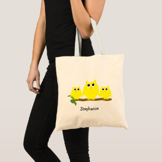 Yellow Owls Design Personalisiert Tragetasche