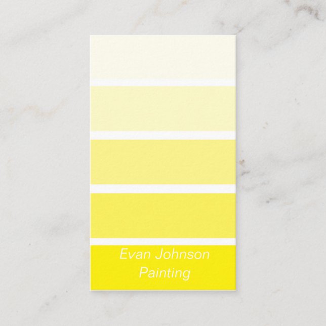 Yellow Paint Sample Business Card Visitenkarte (Vorderseite)