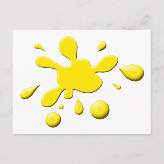 Yellow Paint Splodge Postkarte (Vorderseite)