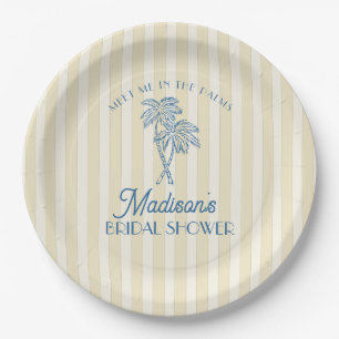 Yellow Palm Spring Pastell Beach Brautparty Pappteller