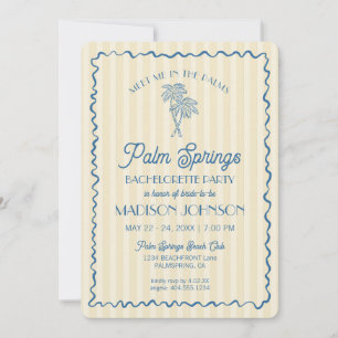 Yellow Palm Spring Pastell Beach Junggeselinnen-Ab Einladung
