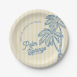Yellow Palm Spring Pastell Beach Party Pappteller