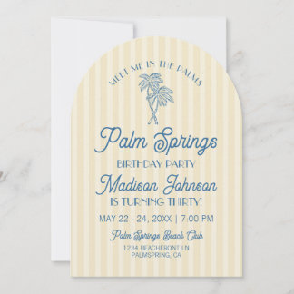 Yellow Palm Springs Pastel Beach Geburtstagsparty Einladung