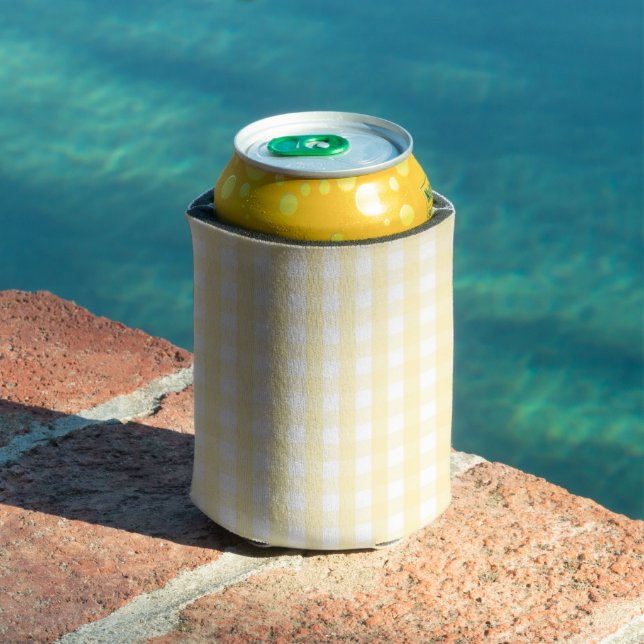 Yellow Pastel Gingham Pattern Grandmillenial  Dosenkühler (In Situ Pool)