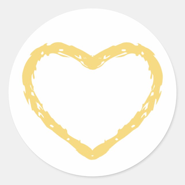 Yellow Pastel Heart Chalkboard Kid Drawning Runder Aufkleber (Vorderseite)