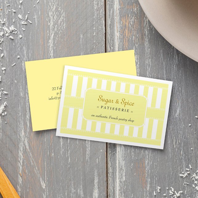 Yellow Pastel Patisserie Business Card Visitenkarte (Yellow Pastel Patisserie Business Card)