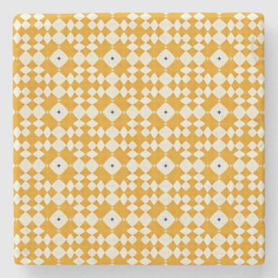 Yellow Pattern Azulejos portugiesischer Untersetze Steinuntersetzer