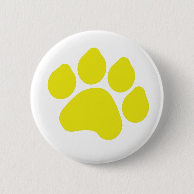 Yellow Paw Print Button (Vorderseite)