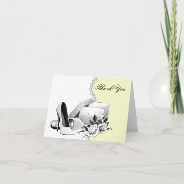 Yellow Pearls High Heel Shoes Danke an Ihre Karten (Vorderseite)