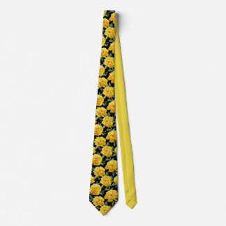 Yellow Peony Floral Pattern Krawatte