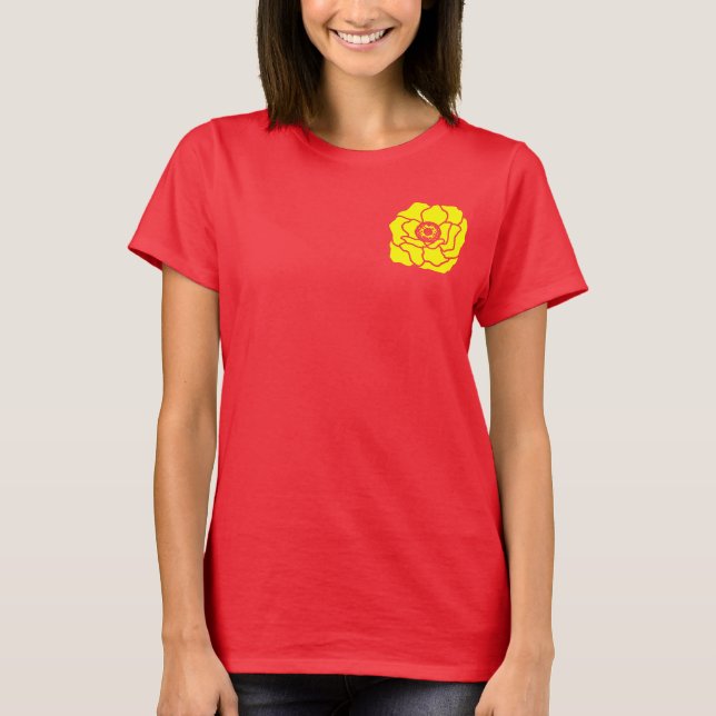 Yellow Peony Flower T-Shirt (Vorderseite)